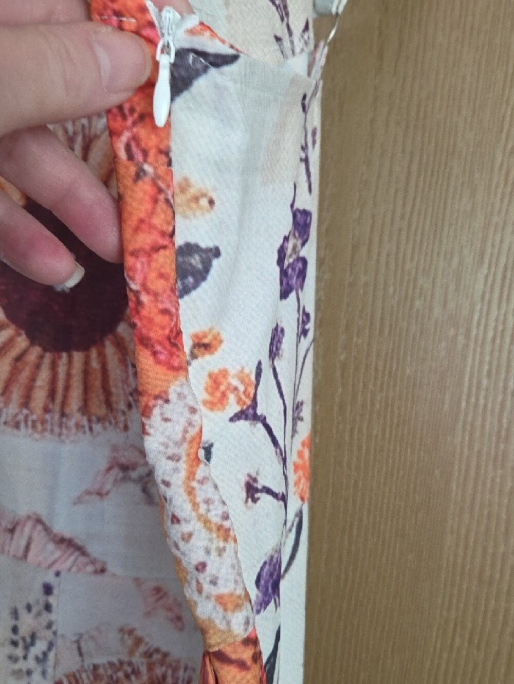 Floral NWT jumpsuit/overalls in Cream and Orange Boho Style - Picture 5 of 8